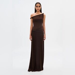 NEW: MISHA 'SISAL' MESH DRESS - US M - ESPRESSO